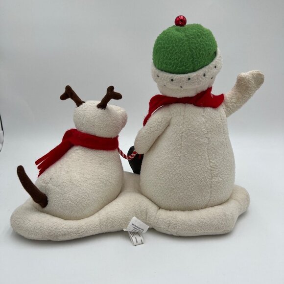 Hallmark Jingle Pals 2004 Animated Snowman Singing Barking Puppy Dog Plush - Picture 9 of 11